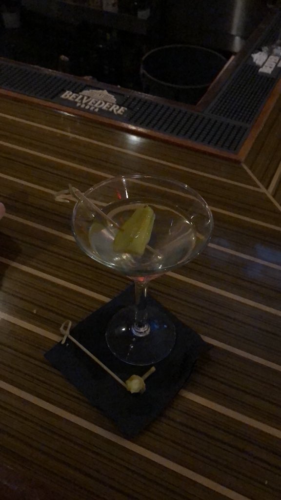 maxstarks78's tweet photo. I can’t lie, this peppercini martini is absolutely amazing! Why isn’t anybody else outside of Harborview restaurant in Hyannis making this great drink?! #Laptoptime #Katie4mixologist #Colinisgreataswell https://t.co/PACc9tu76P