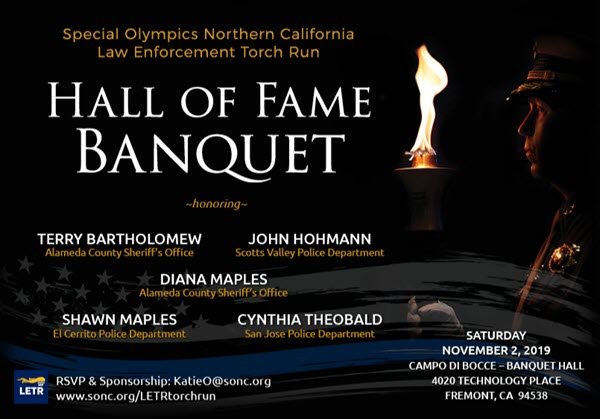 Join us at the Hall of Fame Banquet on Saturday, November 2 at Campo di Bocce in Fremont where we will honor these five dedicated <a href="/LETR4SONorCal/">LETR4SONC</a> officers for their work with <a href="/SONorCal/">Special Olympics NorCal</a>. Learn more and get tickets at bit.ly/2yIPrt0.