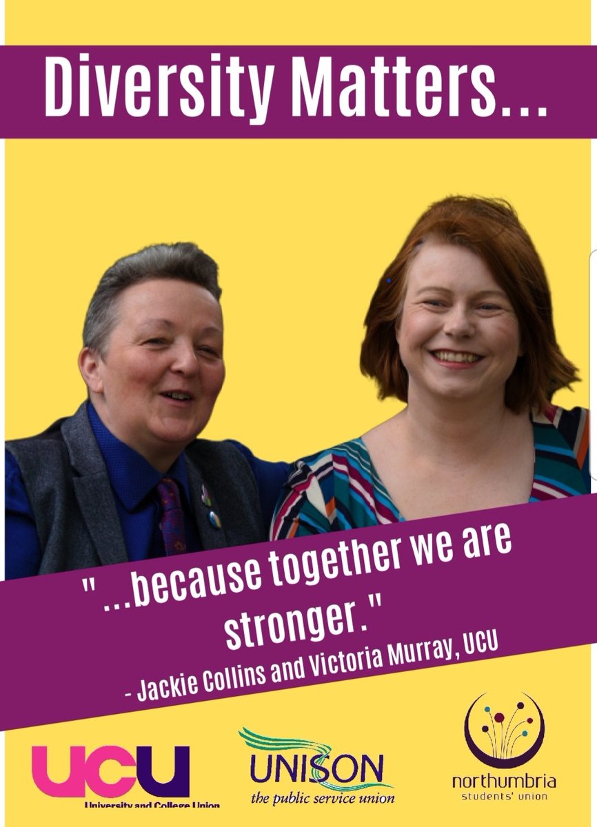 We're proud to be a part of this amazing <a href="/EqualityUCUNor1/">Equality@UCUNorthumbria</a> @unisontweets <a href="/NUstudents/">Northumbria Uni Students</a> collaborative project.

This is why #diversity matters to us!

Look out for all the posters around our campus!