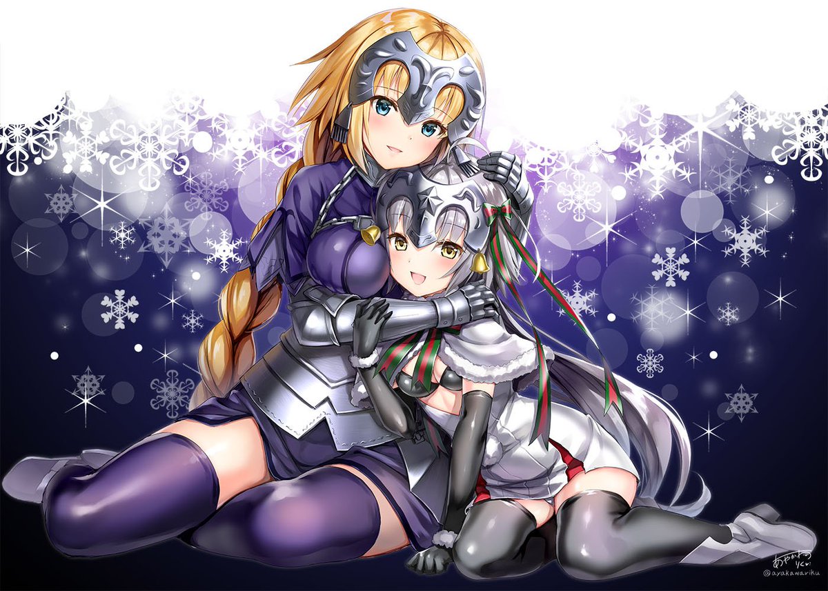 ジャンヌお姉ちゃんとジャンヌ・ダルク・オルタ・サンタ・リリィ描きました～!! 