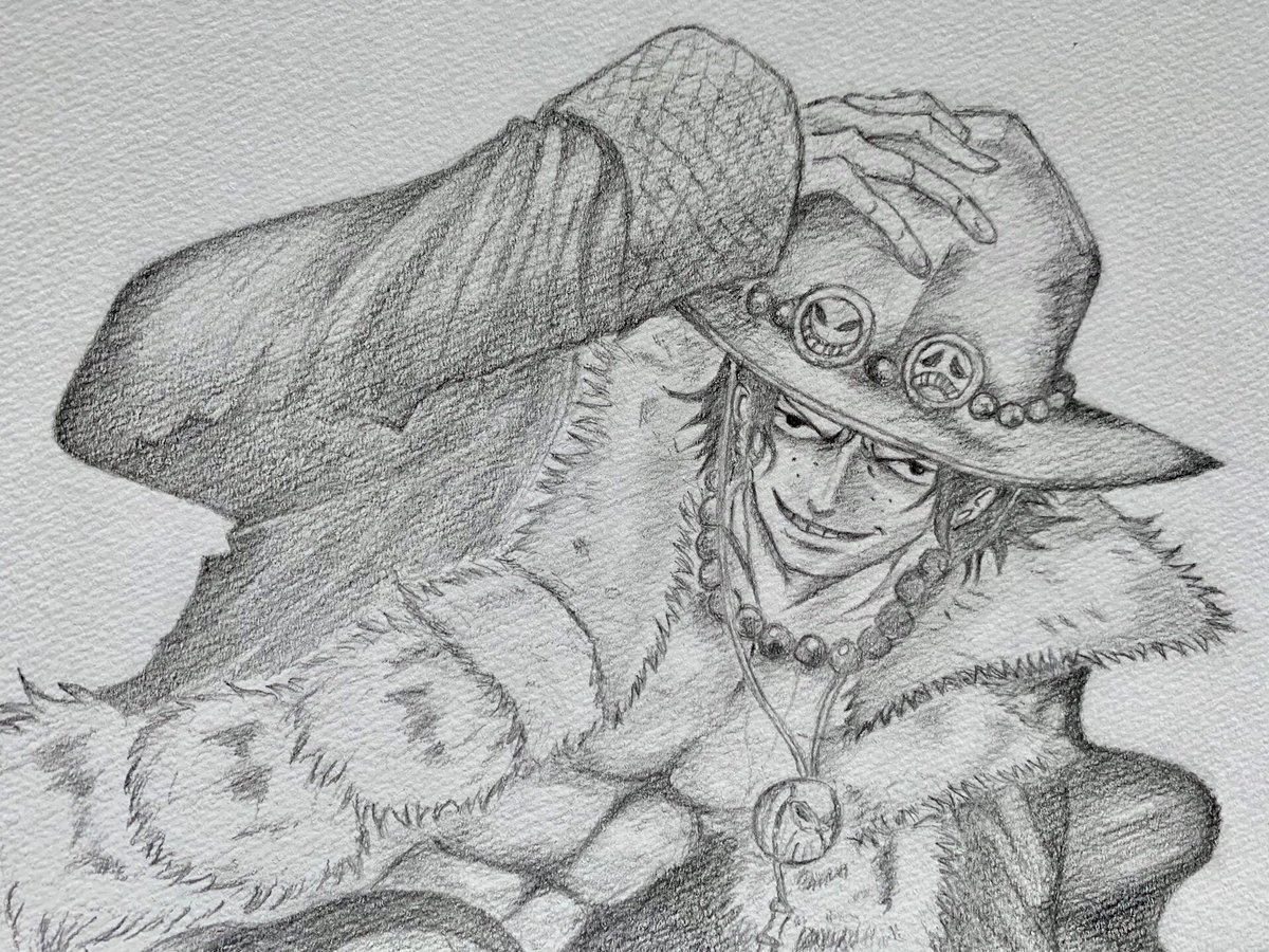 O Xrhsths M Sto Twitter ワンピース Onepiece エース ポートガス D エース Portgas D Ace 鉛筆絵 A3