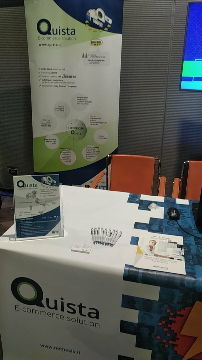 QuistaEcommerce's tweet photo. #neth2019 Nuove competenze, spunti e strategie da usare nel tuo lavoro quotidiano con Luca Pennetti e Sandro Cianfarani al nostro stand #ecommerceb2b #quista Ti aspettiamo!🔝🔝🔝🔝🔝 https://t.co/YmjPxQcbZH