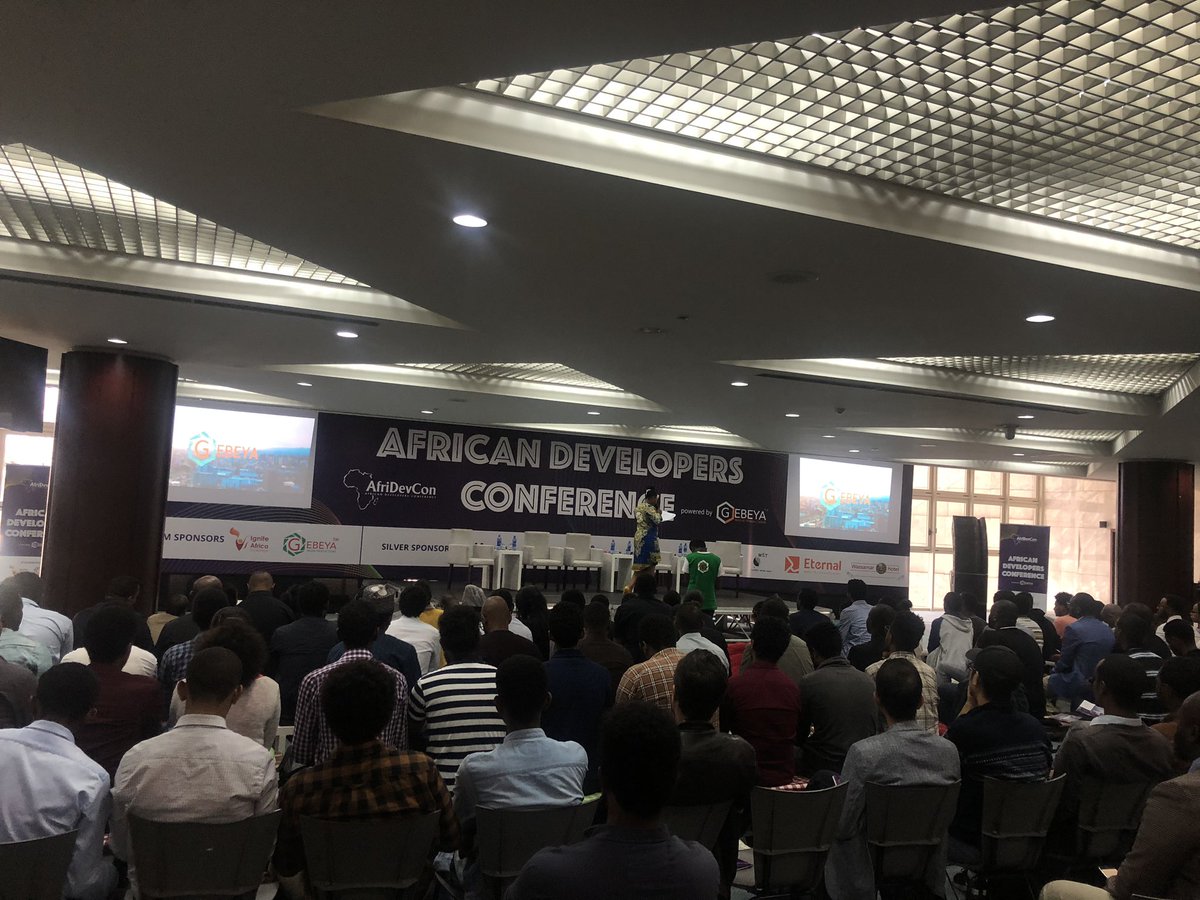#AfriDevCon live in #Ethiopia by @GebeyaTalent #africa focused discussions! Room full of #Africa’s present and future!  And well done team #flawless