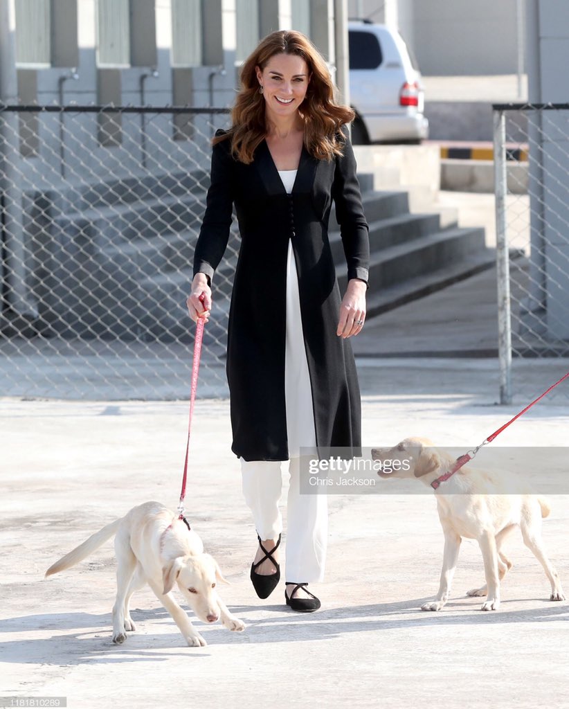 ChrisJack_Getty's tweet photo. No better way to end an epic Royal tour than with some cute puppies - These dogs have a serious message though as they are being trained up to detect improvised explosive devices in a joint UK / Pakistan venture at the Army Canine Centre in Rawalpindi #RoyalVisitPakistan https://t.co/KPl6hlWsmX