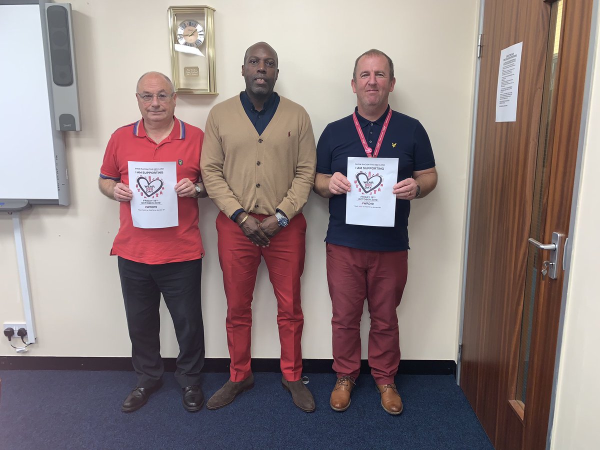 The Manchester branch wearing red and showing racism the red card. We have had recent reminders that racism remains an issue we should all be united against.<a href="/NWCWU/">Carl Webb - #joinaunion</a> <a href="/NWNWDIVISION/">CWU NORTH WALES/NORTH WEST DIVISION</a>