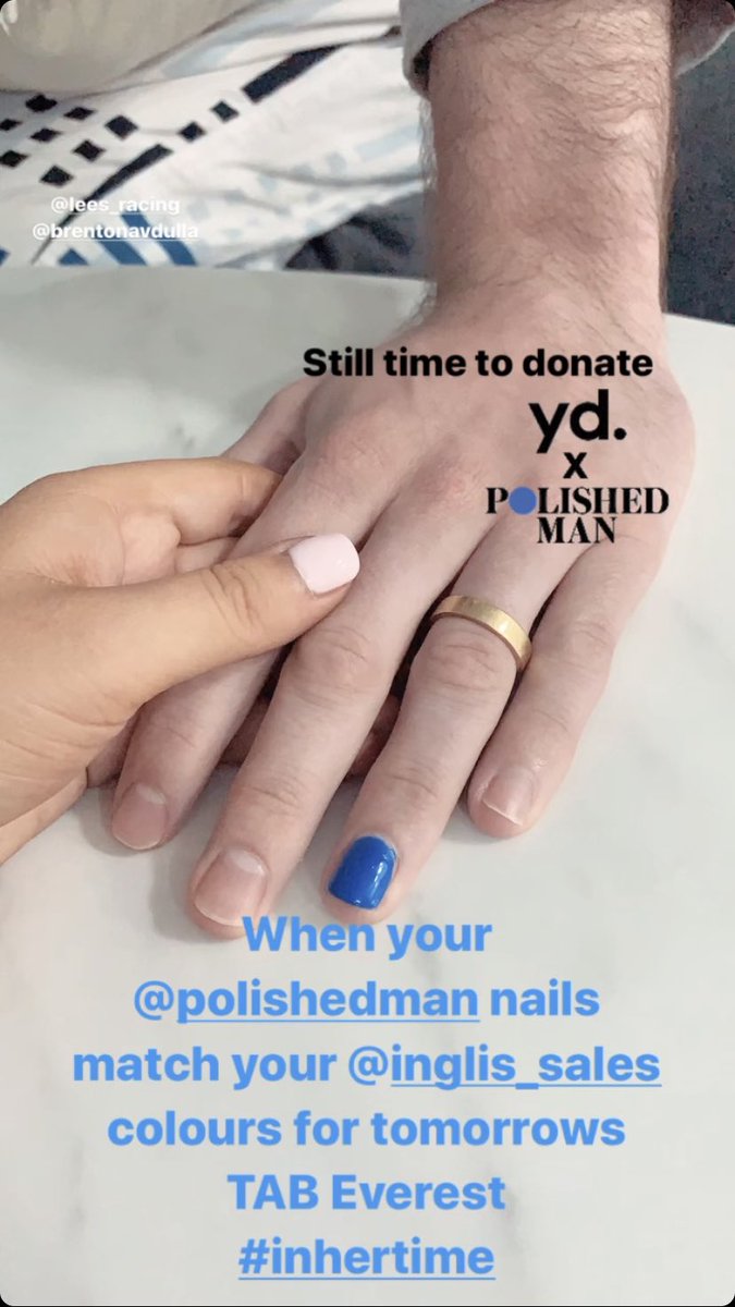 tayloravdulla's tweet image. When your @polished_man nails match your colours perfectly for tomorrow’s TAB Everest 😜 Still time to donate!        

my.polishedman.com/brenton-avdulla          

#inhertime                                                  @polished_man @inglis_sales @Leesracing @brentonavdulla