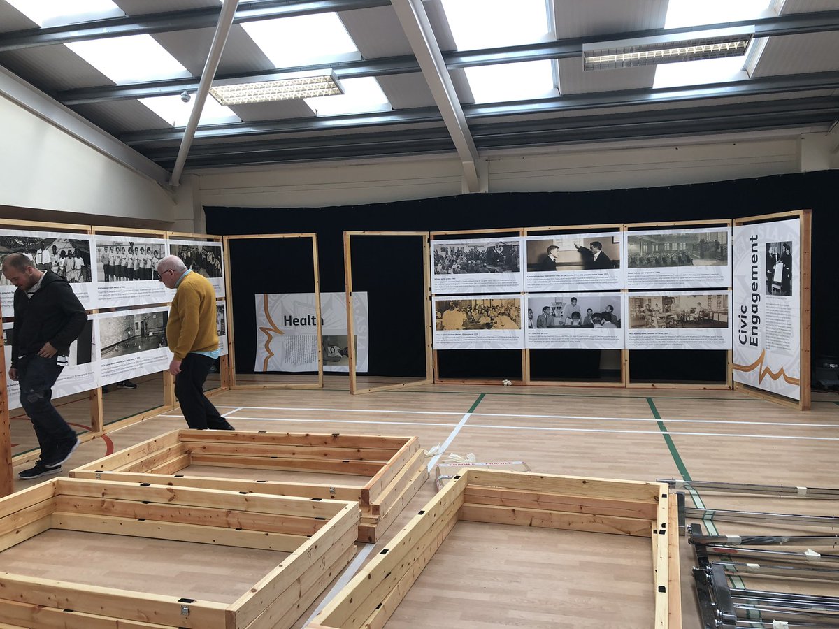 MorThnJustASong's tweet photo. Cooking on Gas! Setting up in record time! @YMCAEng_Wales @CarrickYMCA @YMCAIreland #ymcaheritage #175ymca Exhibition What a team!! https://t.co/dXxWnbJ5Vw