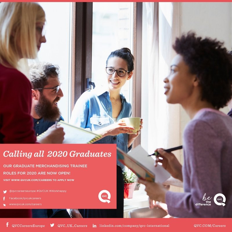 QVC_UK_Careers's tweet photo. Calling all #Grads2020 we’re looking for ambitious and enthusiastic graduates to join our #merchandisinggraduate Programme in the summer of 2020 #Buying #merchandising #ecommerce #broadcasting #qvcuk Click here https://t.co/vO7ek4Ra1C https://t.co/bNlCLcWsot