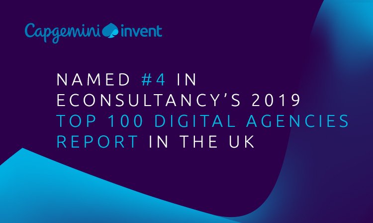 CapgeminiUK's tweet photo. Delighted to announce that @CapgeminiInvent has been recognised in the UK by @Econsultancy as #4 in its Top 100 Digital Agencies Report. Find out more about the ranking here https://t.co/GR0FD4i0oH    #econsultancytop100 https://t.co/skr78nTrbC