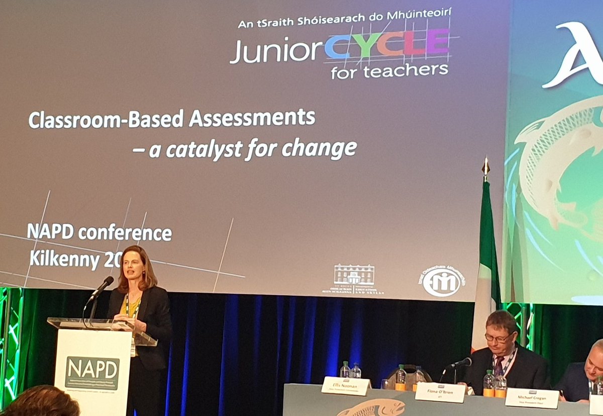 EoinShinners's tweet photo. Classroom-based Assesments - a catalyst for change. Fiona O’Brien @JCforTeachers discusses CBAs and what these assessments mean for teaching and learning. @NAPD_IE #napdconference #napdconf https://t.co/euKM9b8JXm
