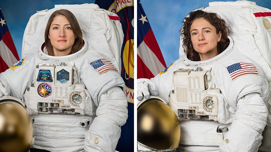 Astronauts Christina Koch and Jessica Meir are about to make history with the first all-female spacewalk in history. These are their official NASA portraits. They rule so hard.