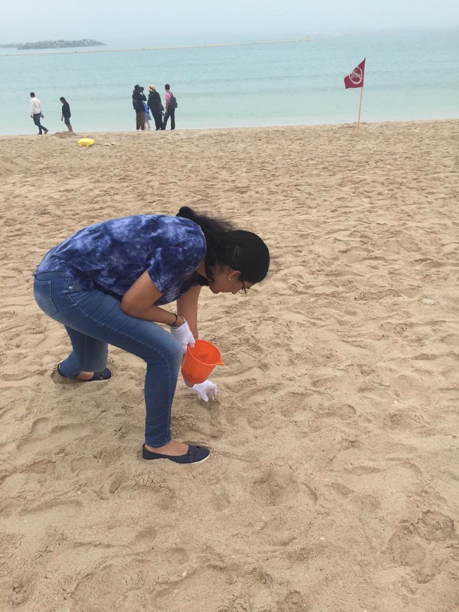 AnoushkaSarup's tweet photo. A morning well spent today cleaning up Umm Suqeim Beach. A real eye opener in terms of how many cigarette butts are strewn all over the place and how dangerous they are for marine life. So glad to have been a part of this and what a great way to celebrate Modern’s birthday! https://t.co/s6VxI0BwgN