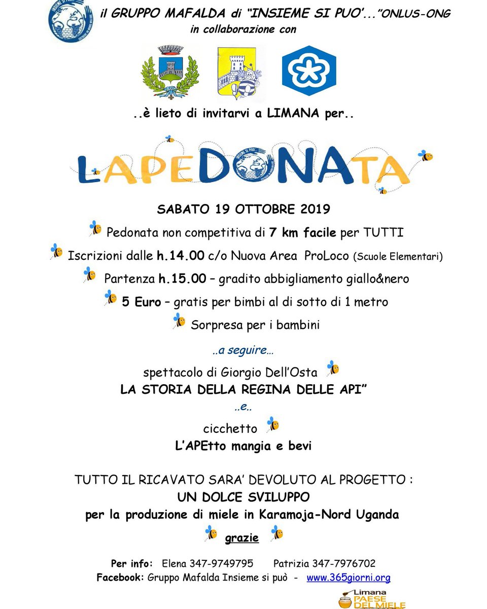 Fiduciosi nel tempo, vi aspettiamo domani a Limana per #LApeDONAta🐝 

Tutti assieme, per un importante progetto!

#Limana #Belluno #GruppoMafalda #InsiemeSiPuò #Solidarietà #CostruireUnMondoMigliore #LimanaPaeseDelMiele #Miele
#Camminata