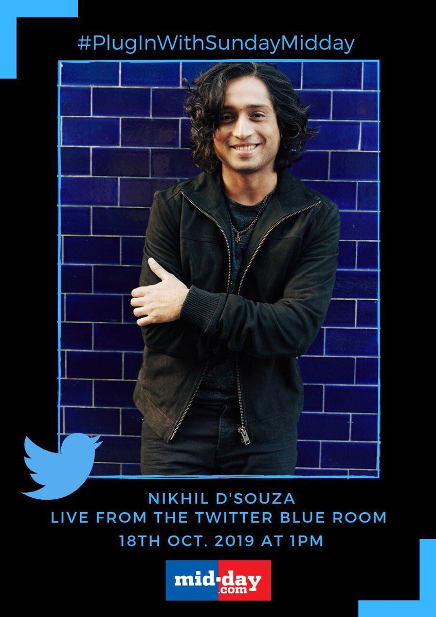 mid_day's tweet photo. Catch #NikhilDSouza on #PlugInWithSundayMidday, today 18th Oct, at 1pm with #AasthaAtray.
Send in your questions or requests using the hashtag
#PlugInWithSundayMidday & tag @nikhilmusic_
Stay tuned to our page!
#SundayMidday @nikhilmusic_ @Aastha82 @sundaymidday https://t.co/oD0rkjsKLk