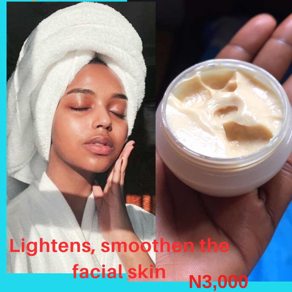 Works to treat sunburn, dark spots, soothes wrinkles and leaves the skin soft and glowing.
It’s rich in anti aging and very moisturizing.

To order;
Kindly send a dm or
WhatsApp 09056186106.

We are safe and all natural skincare.
#skincarelagos