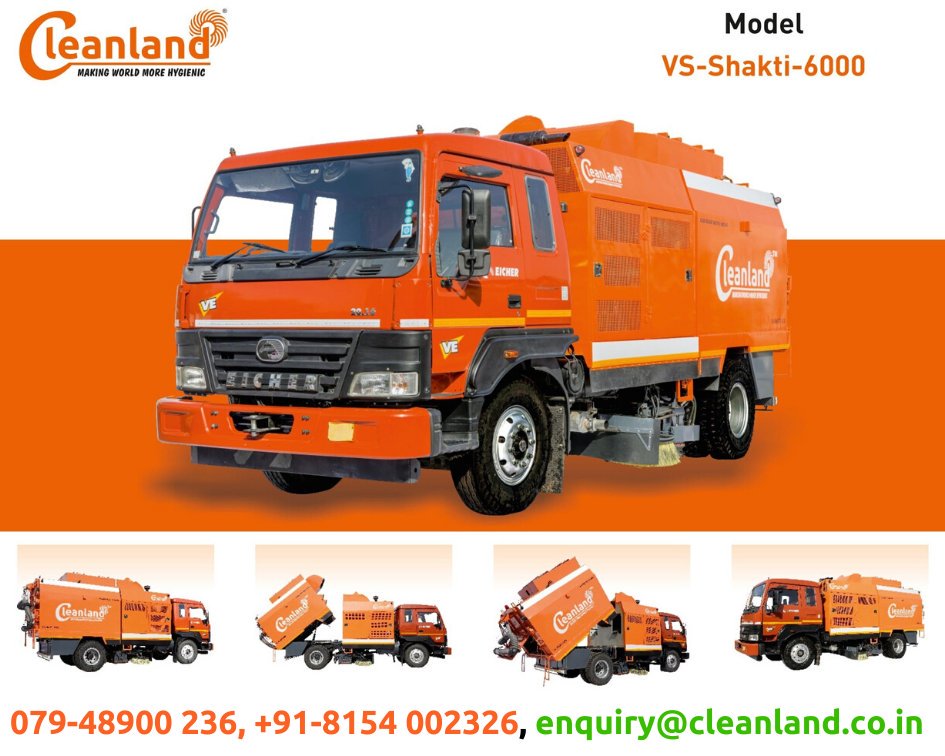 cleanlandindia's tweet photo. Looking for an efficient sweeping machine for sucking up bulky construction debris such as rocks, bricks, broken asphalt and street sweeping.... LOOK NO FURTHER than the CLEANLAND Truck Mounted VS-SHAKTI-6000
#roadcleaner #roadsweepingmachine #cleanland #OnRent #roadcleaning https://t.co/4DpA2mv9KO
