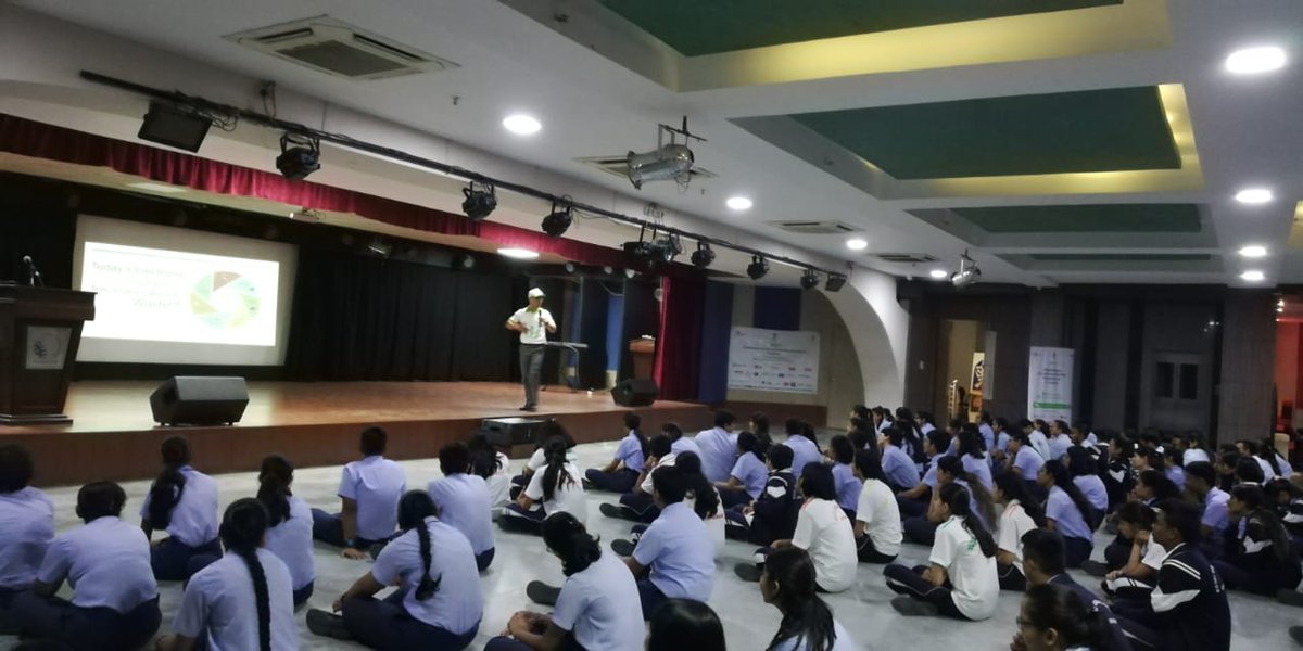 CleanToGreen's tweet photo. Royal Global School in #Guwahati is a host to the #EwasteAwarenessCampaign. 1,150 #people are learning the benefits of #ewaste recycling. #CleanToGreen #chooseyourbin https://t.co/mqwcXjvZZb