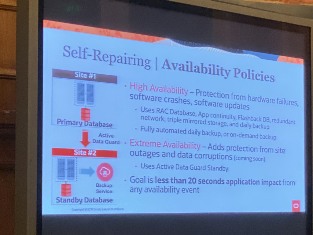 sandeshr's tweet image. Self healing and repairing using #Exadata capabilities and #OracleRAC @SQLMaria #Bucharest #GroundbreakersTour #EMEA @oracleugs @oracleace @groundbreakers @RoOUG1 @Mirela_RoOUG