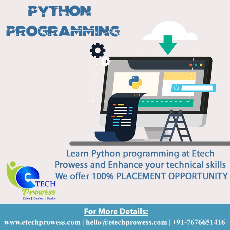 EtechProwess's tweet image. For More Details: etechprowess.com
or Call on: +91-7676651416
#PythonprogrammingcourseinBangalore
#PythonprogrammingtutorialinBangalore
#PythonprogrammingcourseinJPnagar
#Pythonautomationtestingtraininginbangalore
#Pythonautomationtestinginbangalore