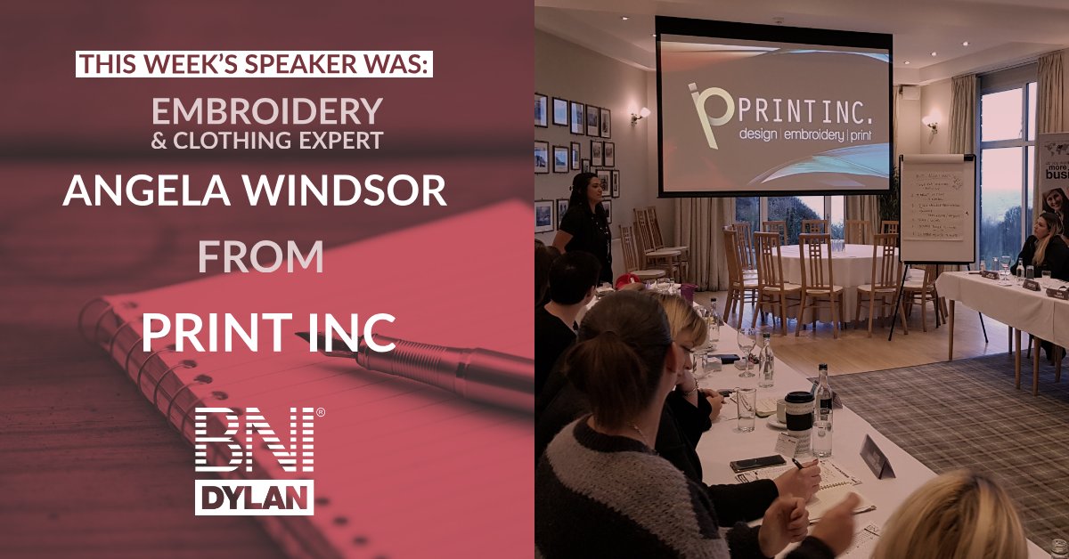 Today's speaker was Angela Windsor from @printinc1 If you need #brandedworkwear that's great quality then get in touch with her or send us a message and come meet her next week.