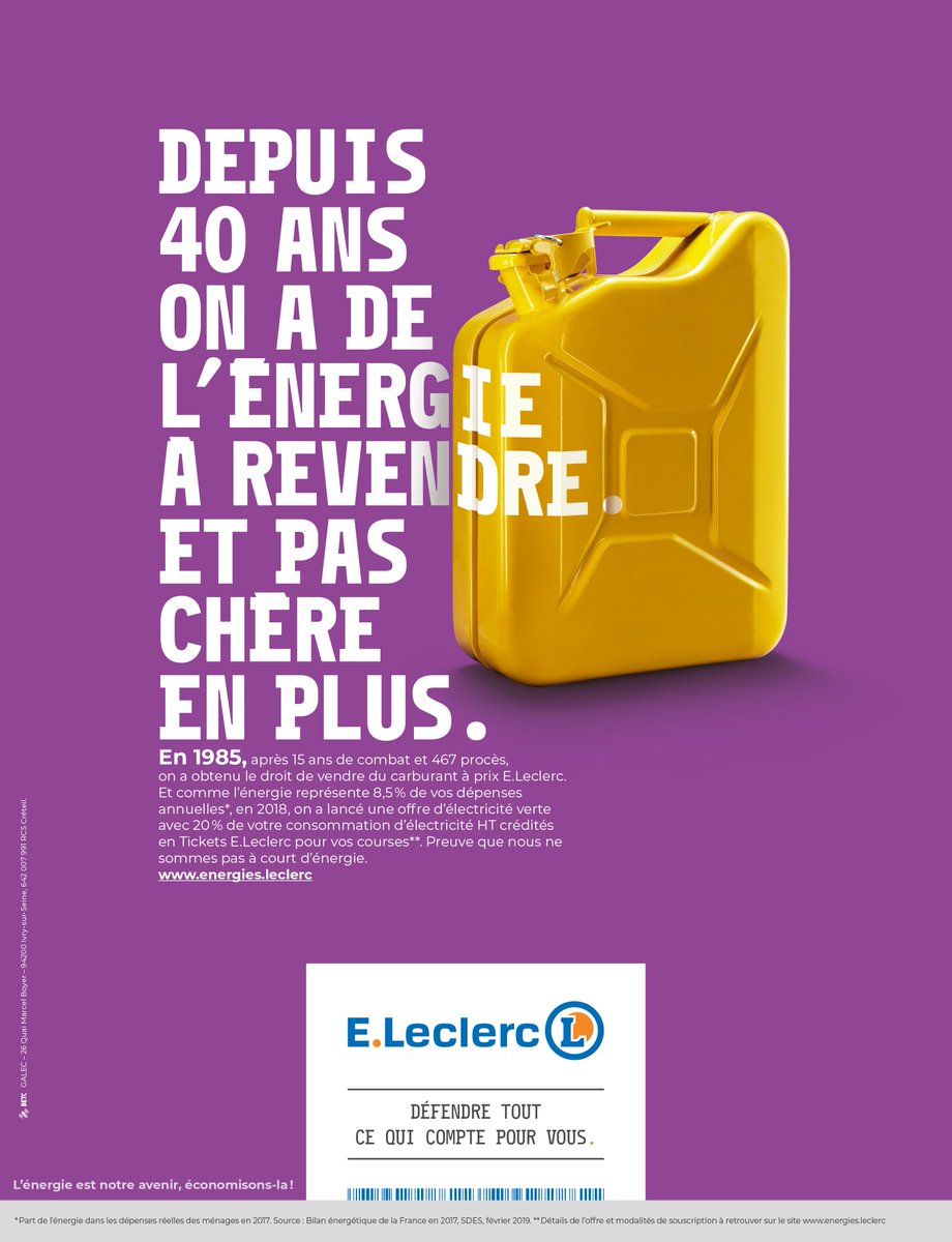 BETCParis's tweet photo. [ Défendre tout ce qui compte pour vous ✊] 
Depuis 70 ans, #ELeclerc se bat pour rendre accessible tout ce qui compte pour les Français et les combats de l’enseigne ne sont pas près de s’arrêter. C’est ce qu’on a décidé de rappeler dans cette nouvelle campagne signée #BETC https://t.co/UMnz5mDMbp