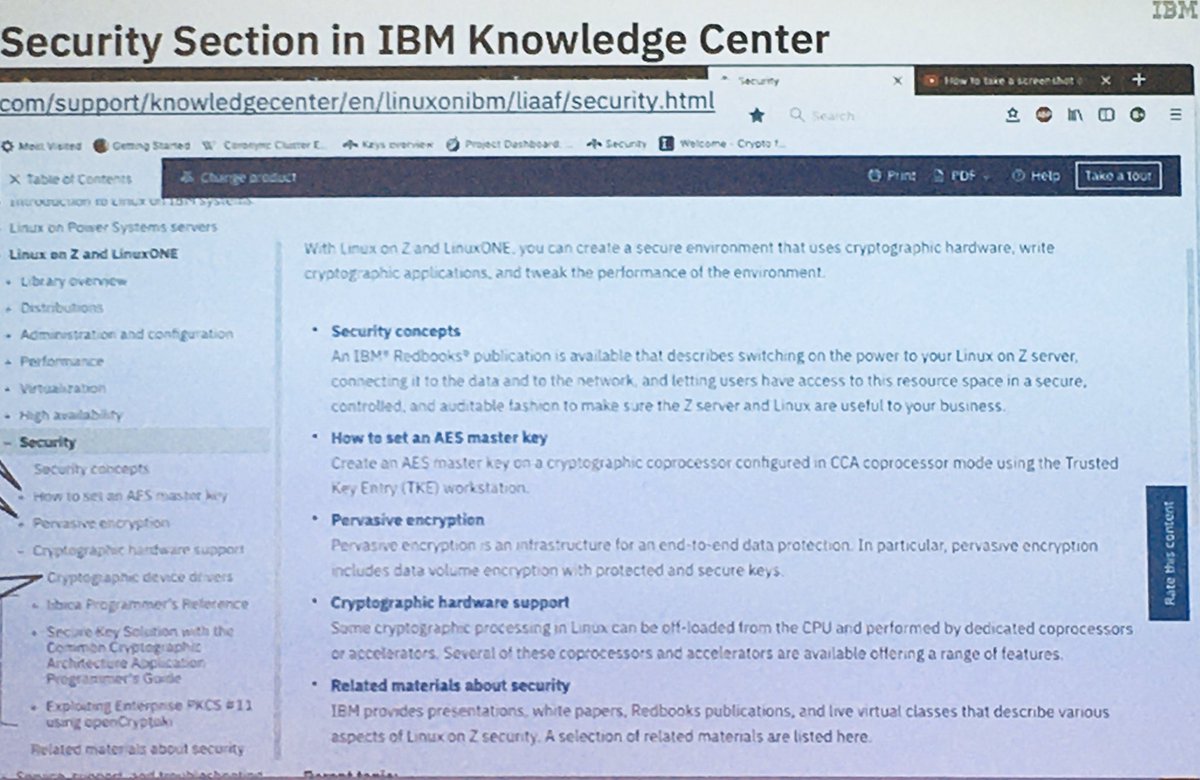 ESereville's tweet image. IBM Knowledge Center section Security #IBMzsec