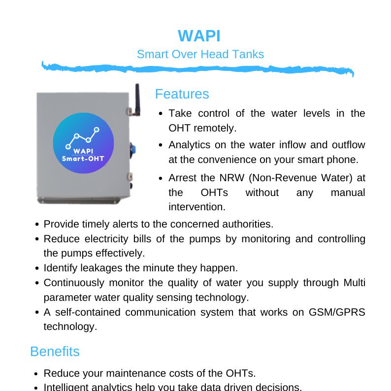 Water utilities can reduce NRW and power bills at the Reservoirs and Overhead Tanks. #SaveWater #NRW #SmartCity