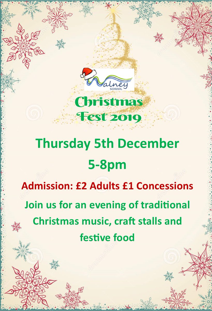 Walney_School's tweet photo. **Save the date** Our inaugural Christmas Fest will be taking place on Thursday 5th December. Join us for an evening of traditional music, food, lots of craft stalls and a few surprises #christmasfest2019 #festivefun https://t.co/pEVxmkYkWT