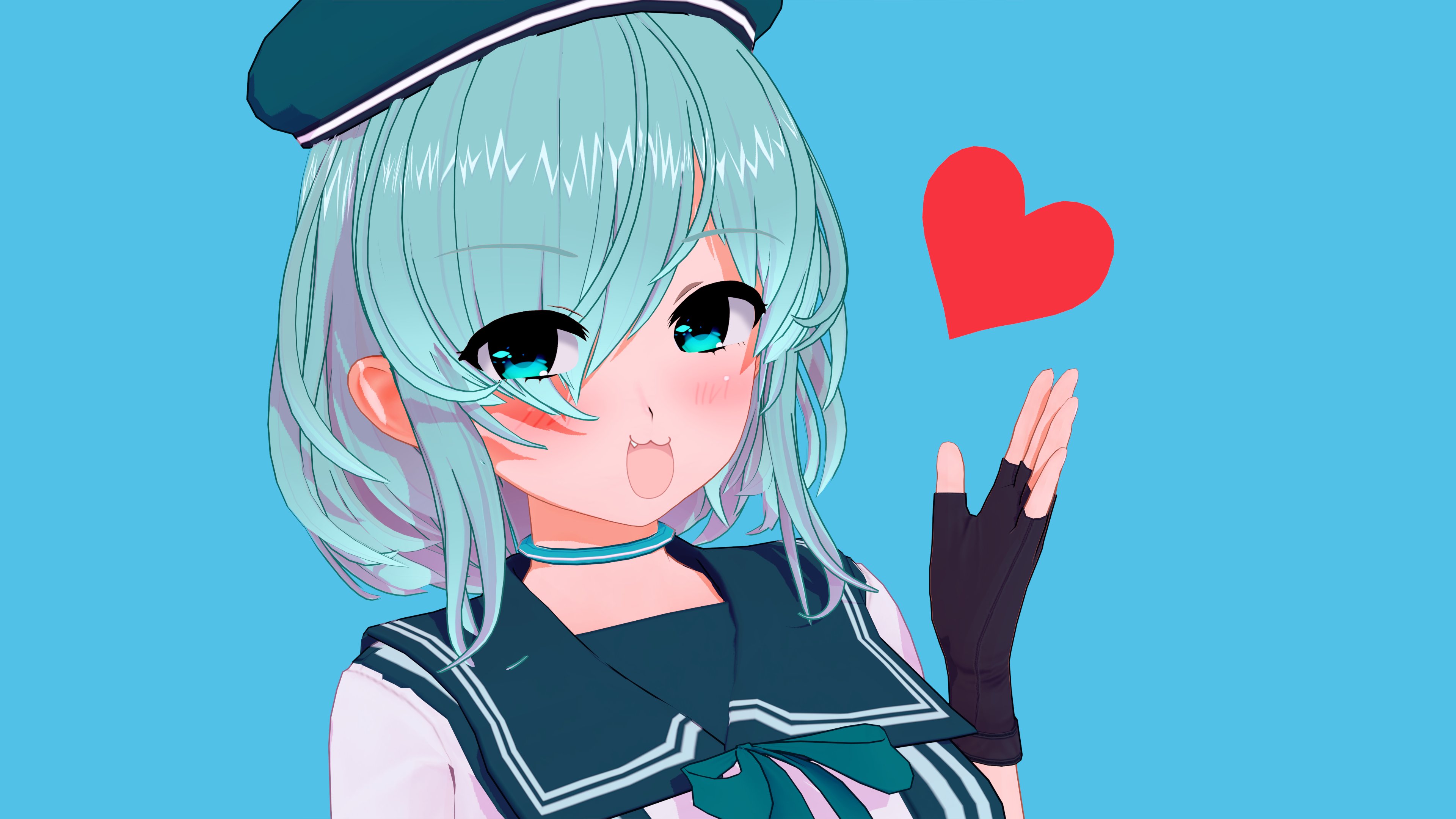 Lizabell 需要がどこにあるのか一切わかりませんがさっきのchu 3 のssのシーンデータです Unituさんの猫口素材使ってます 目を閉じ気味なウィンクは 表情の違うssを2枚撮って目の部分だけつぎはぎしてました ちなみに 3は横から見るとハート に見える