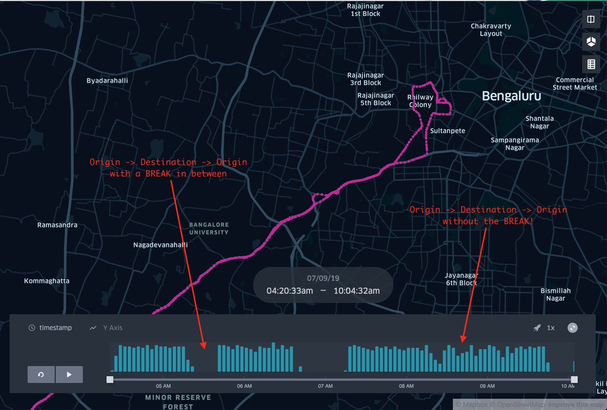 OneHour_Project's tweet photo. Identified a bug in my script today, thanks to the data visualizer below the map on #keplergl The impact of the fix, quite big! Want to take this opportunity to thank @heshan_cheri @UberOpenSource and everybody involved for a truly impactful tool in https://t.co/pqOMRzM3fc https://t.co/HCZgEYMKMO