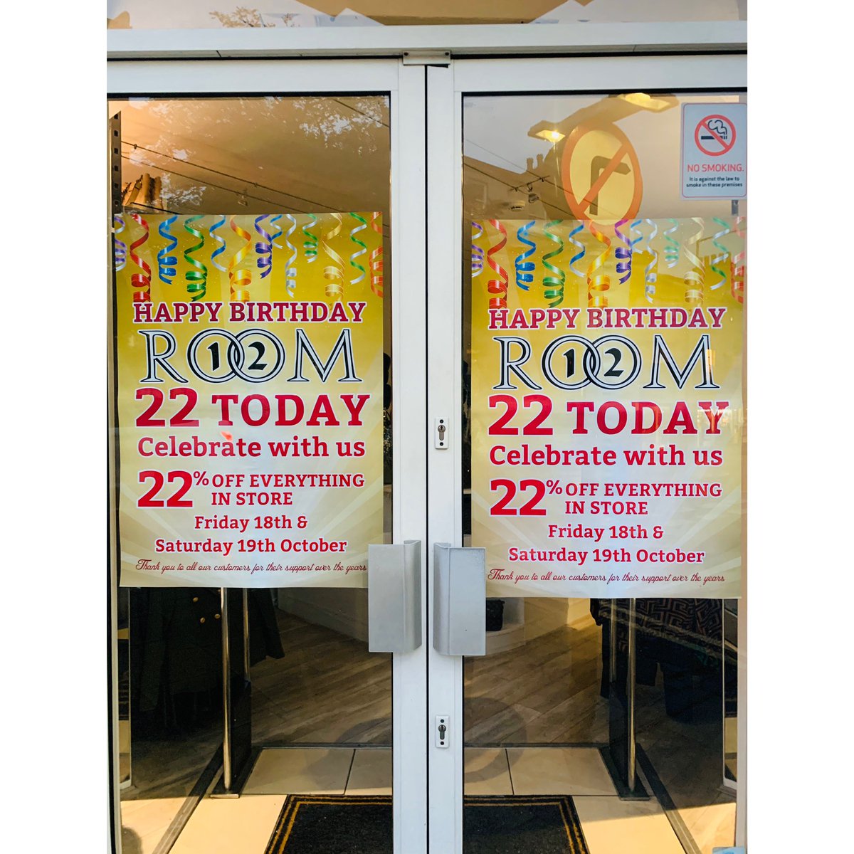 Room12Lancaster's tweet photo. 🎉 Happy Birthday to us! 22 today! 🎉 

💫 Come in store to see us and receive 22% off full price purchases! 💫 

#promotion #Birthday #lovelancaster https://t.co/D4L5IuzAUJ