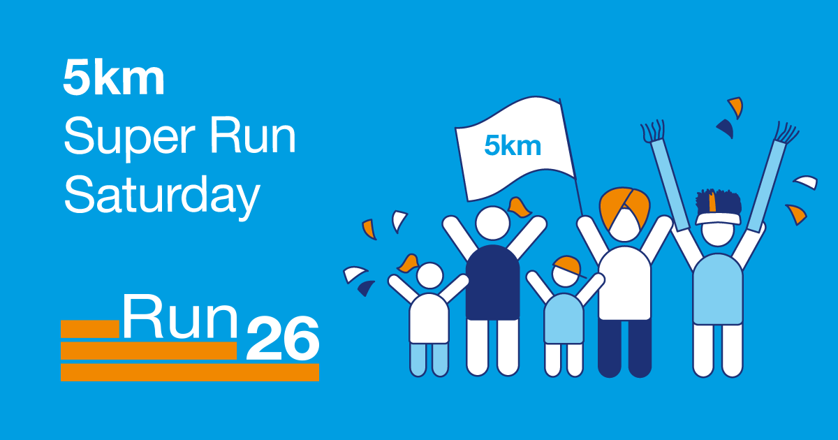 DiabetesUK's tweet photo. Join us for our 5km Super Run Saturday tomorrow. At 9am,  swap your slippers for trainers and run 5km at your own pace. If you’re taking part in Run26, share your pics using #Run26 &amp; upload your distance to your profile. Let's see how far we go as a team! https://t.co/K0f7sENz9g https://t.co/eUxm63OrQU