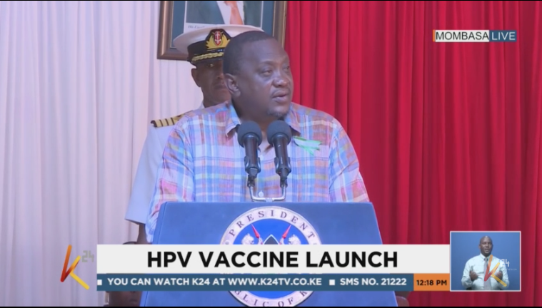 President Uhuru is addressing live from Mombasa, where the MoH has today launched HPV Vaccine.

#K24DailyBrief 
@shikshaarora_, @SamWNjoroge