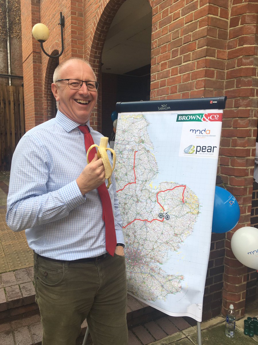 AnneBarkerMRICS's tweet photo. @FundellAndrew preparing for his @mnda leg on the @Brownandcorural 350 mile cyclathon. Already just outside Bury At Edmunds - a long way to go! https://t.co/HGzzNAmH6P