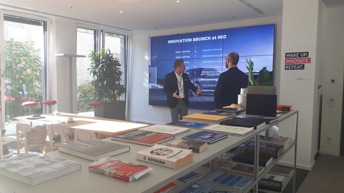 ITONICS's tweet photo. #Innovation Brunch at the @NIOGlobal Design Headquarters in #Munich.Thanks for having us and hosting this fantastic event together.🙌
#Innovateordie #itonics https://t.co/z5QiZIXDkn