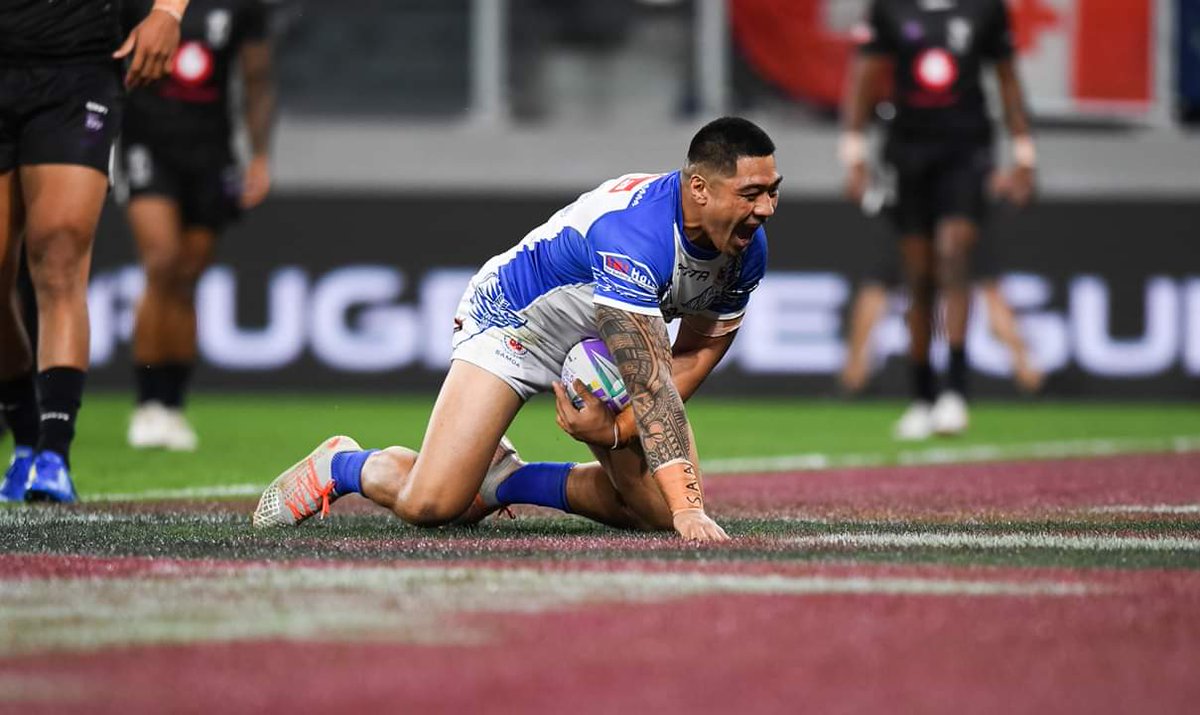 RLSamoa's tweet photo. Samoa wins 32-17 over Fiji in our first game of the RLWC9. https://t.co/bTaN5itlPf