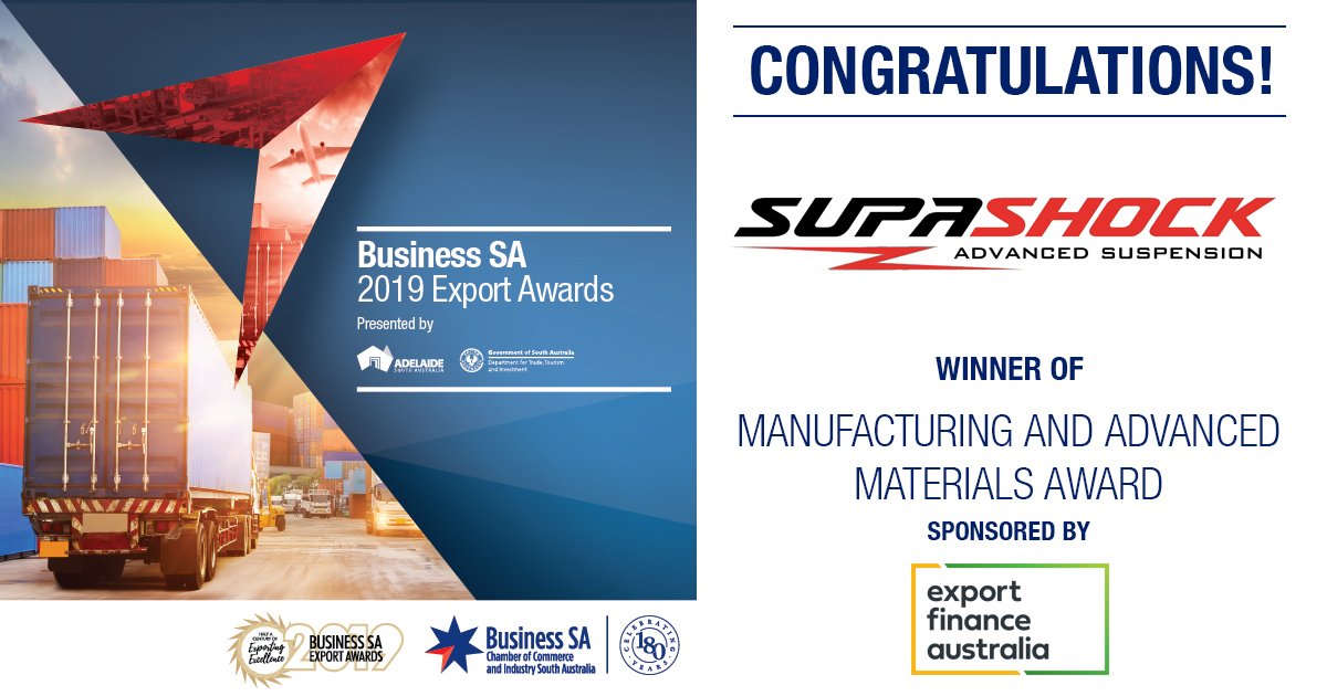 Business_SA's tweet photo. Congratulations @supashock! Thanks to award sponsor @ExportFinanceAU #ExportAwardsSA https://t.co/WpSRaQZynI