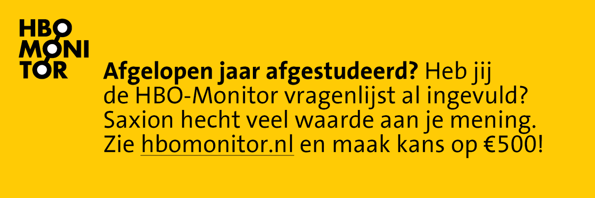 Saxion's tweet photo. Heb jij 'm al ingevuld? https://t.co/vL3enwG1OK #hbomonitor #saxion #afgestudeerd #alumni https://t.co/tVkfhVor6Y