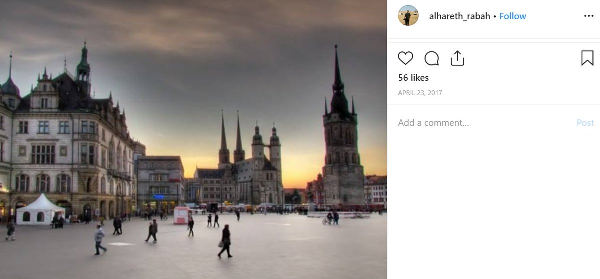 5/ Here some more pics from Rabah's own Instagram account."Eisleben", Night in " #Germany" (jan 2017), The monastery in "Winter  #mypic" and the center of German city of Halle.