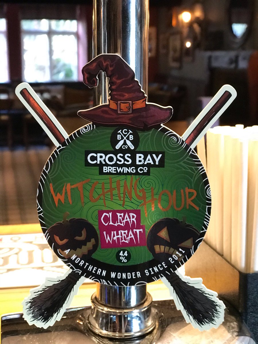 Look what we’ve got 😏 
Cross Bay Brewery ‘Witching Hour’ ... a clear wheat ale At 4.4 ABV, you can’t miss this one 🍺 
Just in time for Halloween 🎃