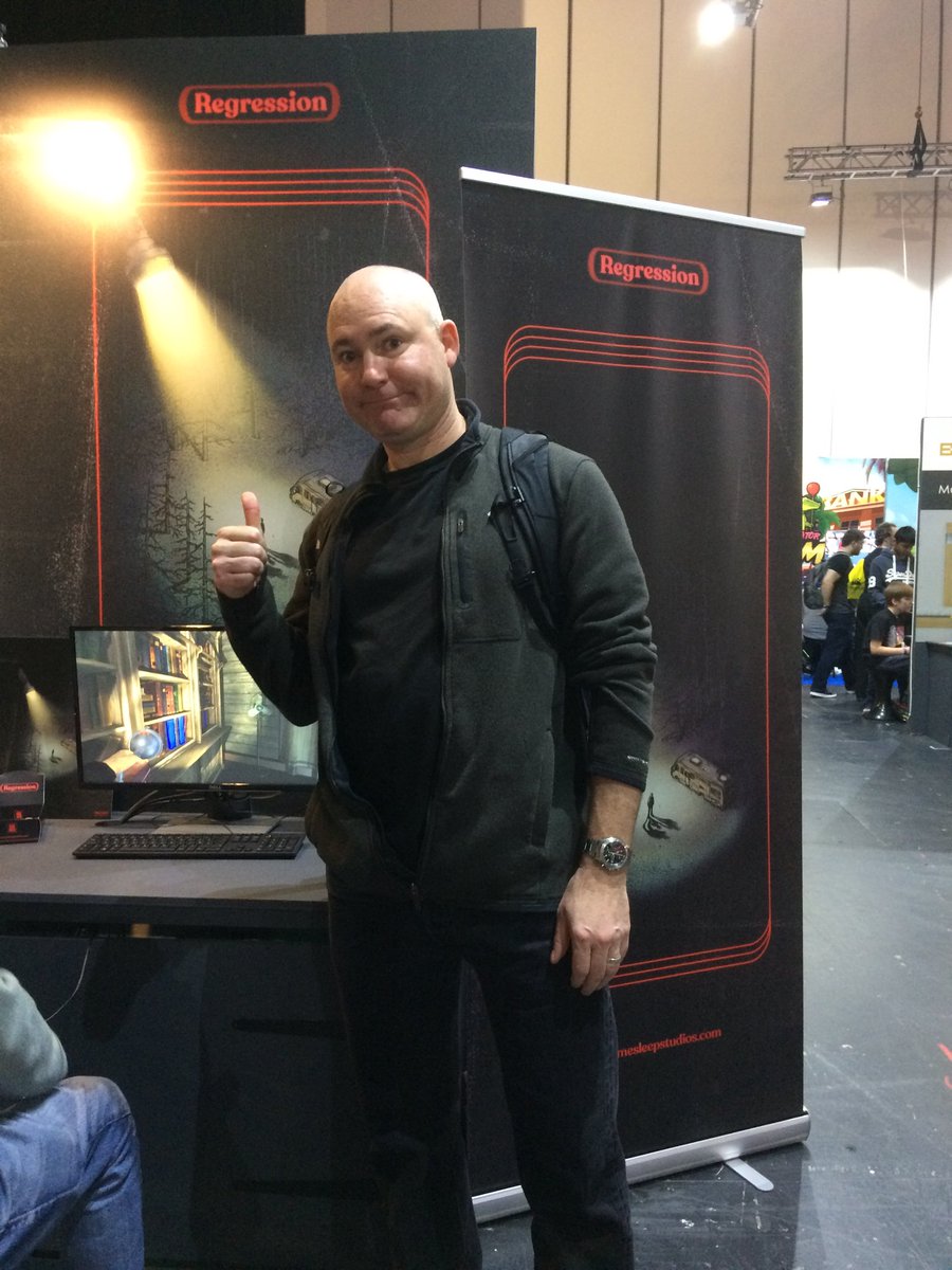 DCockle's tweet photo. One of mine at ⁦@EGX⁩ ! Stop by and check it out! #Regressiongame https://t.co/vIp1niLKOe