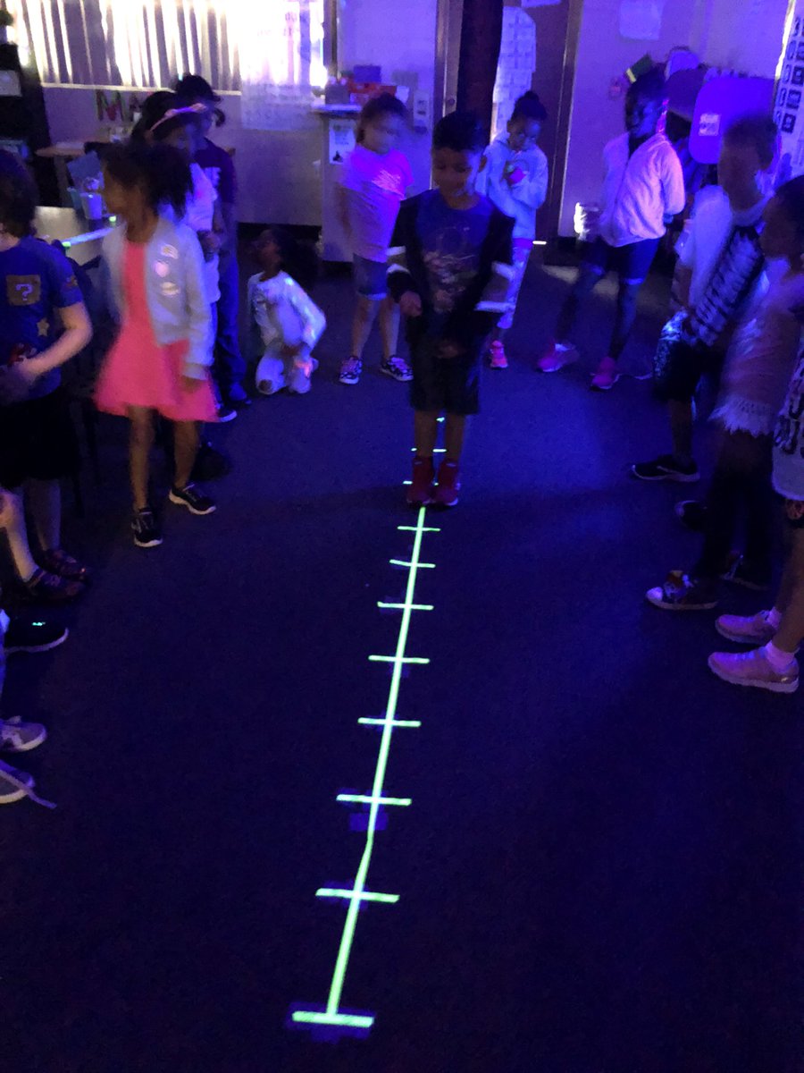 AshleyMAdami's tweet image. Having a fun Friday in 2nd grade with some glow number line addition! The life size number line (and jumping) really helped some of those who were still confused/struggling with the strategy. They asked if they could skip recess to keep doing this! #glowmath @MCPS_Sunrise