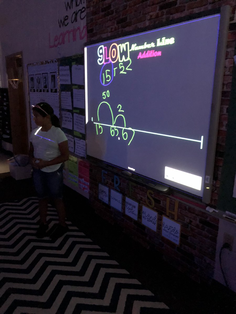 AshleyMAdami's tweet image. Having a fun Friday in 2nd grade with some glow number line addition! The life size number line (and jumping) really helped some of those who were still confused/struggling with the strategy. They asked if they could skip recess to keep doing this! #glowmath @MCPS_Sunrise