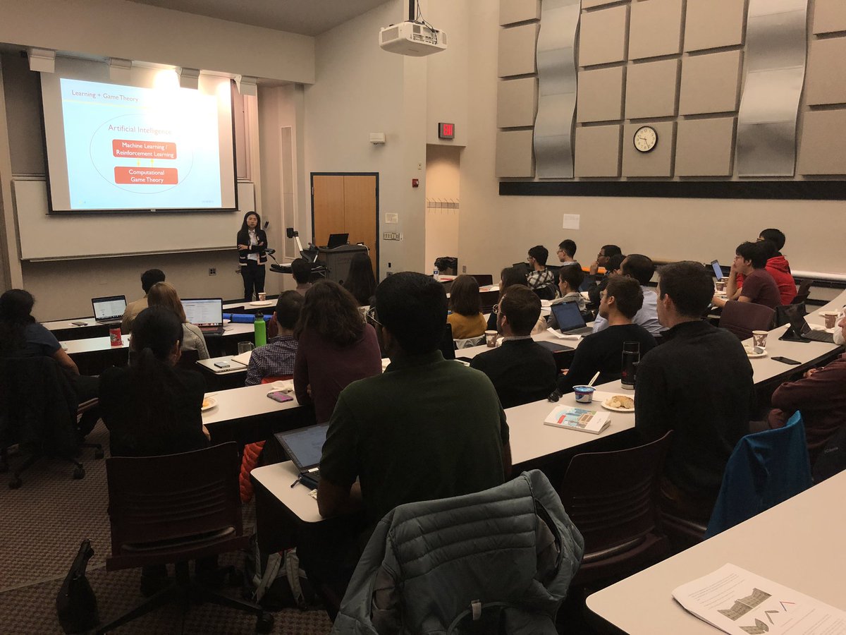 lilyxu0's tweet image. Prof @fangf07  kicking off the #CompSust Doctoral Consortium as our first faculty speaker, talking about learning and game theory for computational sustainability!