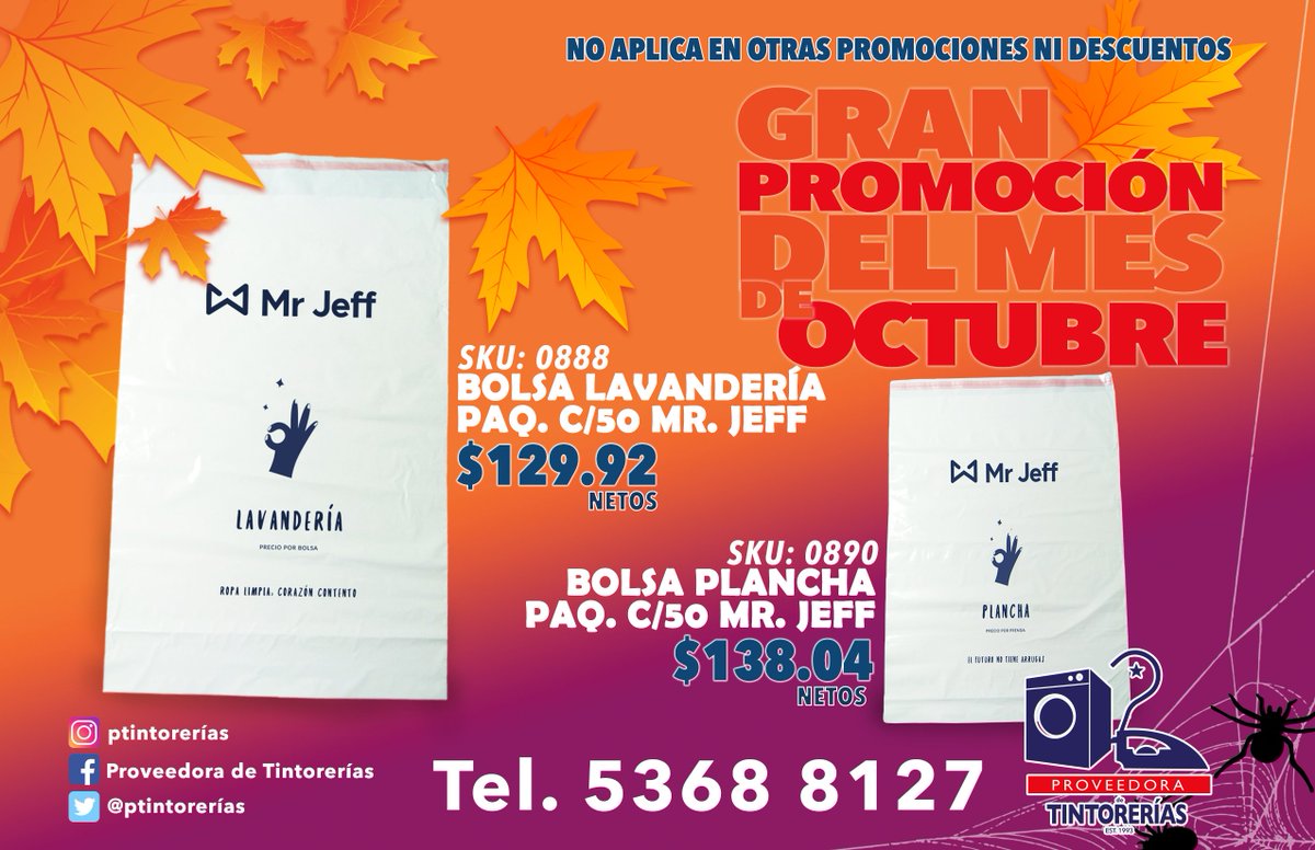 ¿Necesitas bolsas Mr. Jeff?
😱😱😱
Pregunta con nosotros, manejamos la mejor calidad
😇😇😉😉

#FelizJueves #Tintorería #Planchaduría #Lavandería