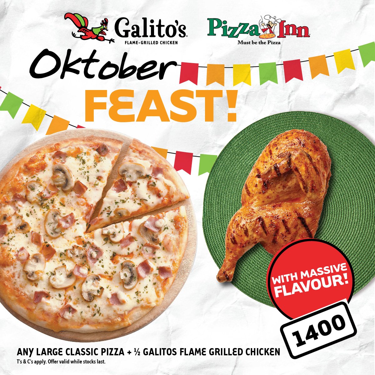 Galitoske Celebrate This Mashujaa Day With An Oktober Feast Offer Of A Large Classic Pizza And Half Galito S Chicken For Only Kshs 1 500 It S Enough For The Whole Fam Flamegrilledchicken