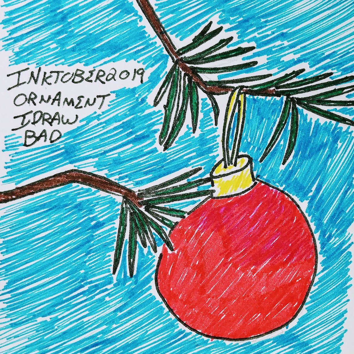 idrawreallybad's tweet photo. Day 17 drawing of Inktober prompt was Ornament. The best ornament I could think to draw came from the Charlie Brown Tree.

#drawing #draw #art #idrawbad #artist #artistsoninstagram #artwork #inktober2019 #inktober #inktoberday17 #ornament #Christmas #CharlieBrown #Peanuts #tree https://t.co/wcdx3H7C4z