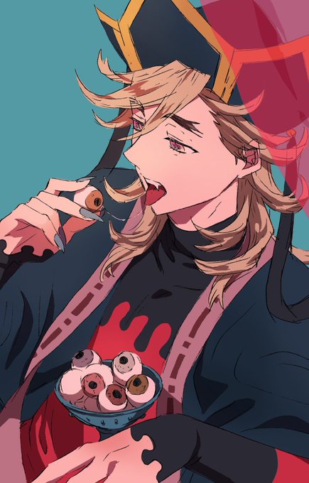 アナンさんがTwitterに投稿した童磨(鬼滅の刃)のイラスト。