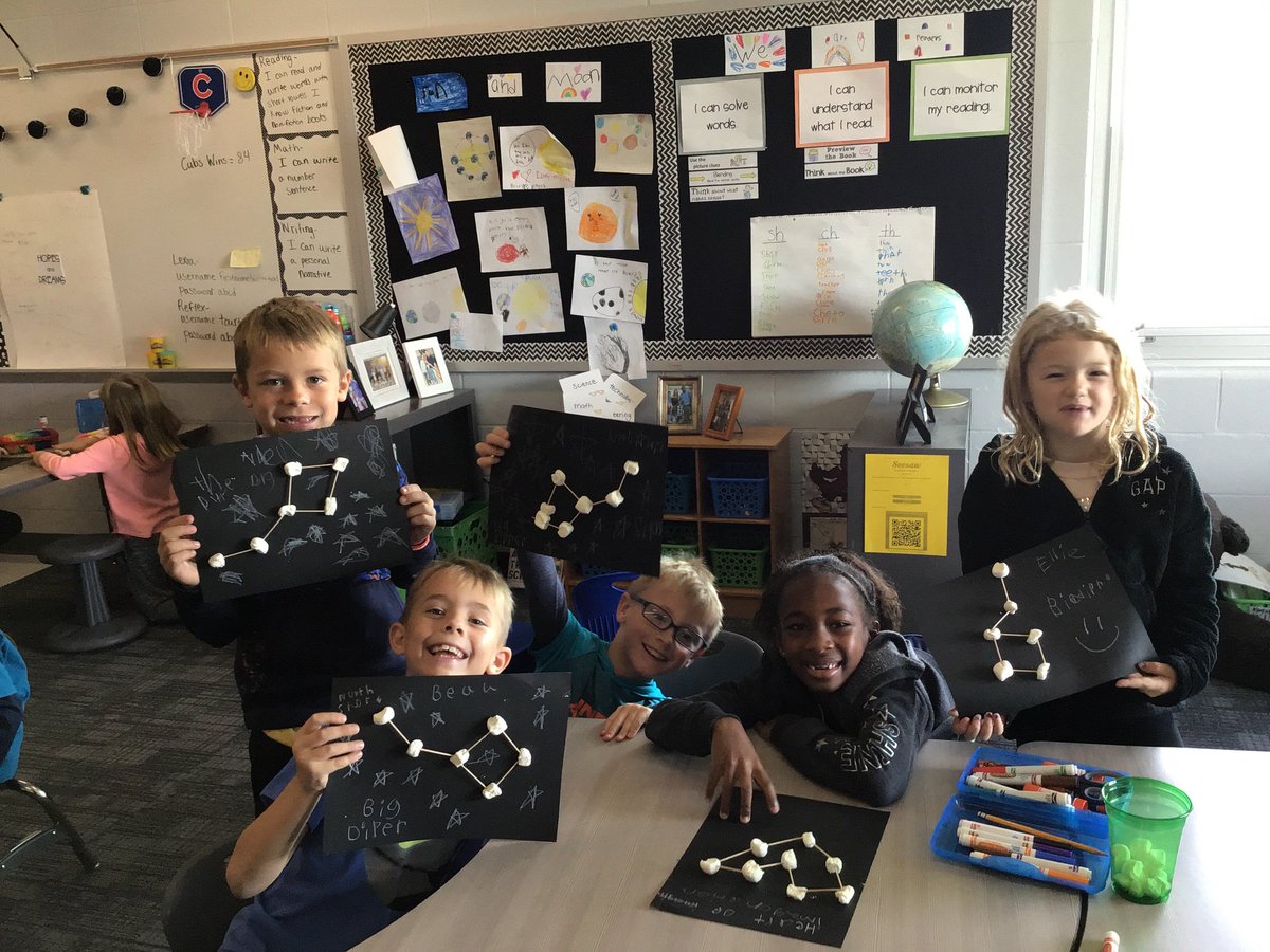 MissTourte's tweet photo. Creating constellations for our #STEMChallengeFriday https://t.co/rEvvfLcyPQ