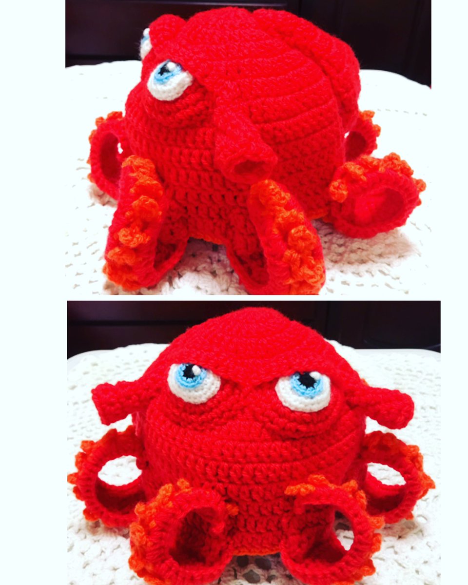 さくらんぼ On Twitter ハンクを編みました ディズニー映画 ファインティング ドリー に登場する７本足のタコです キッズ用ハンドメイド帽子 ハンク ファインティングドリー